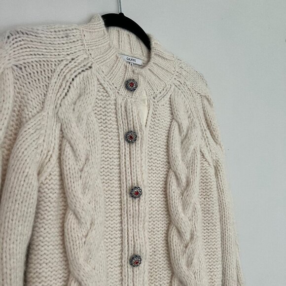 Ganni Crystal-embellished Button Cardigan Sweater - Picture 9 of 9